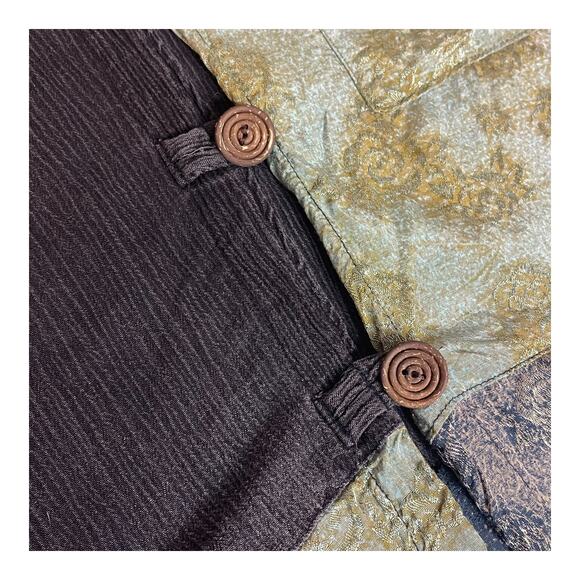 Kusnadi New York Vintage 90s Patchwork Rayon Vest Boho Artsy Hippie OS - Picture 4 of 8